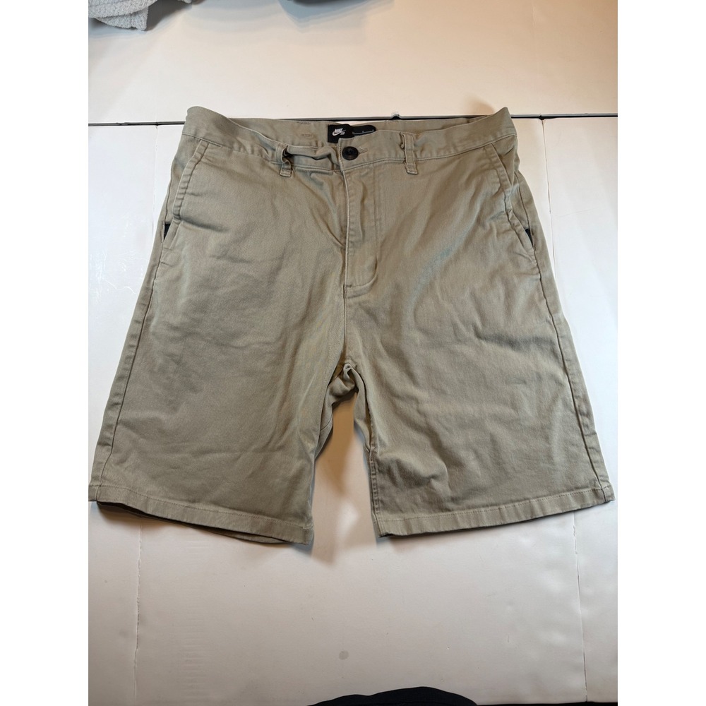 Nike SB Mens Khaki Chino Shorts‎ Tan Skateboarding Twill Size 34